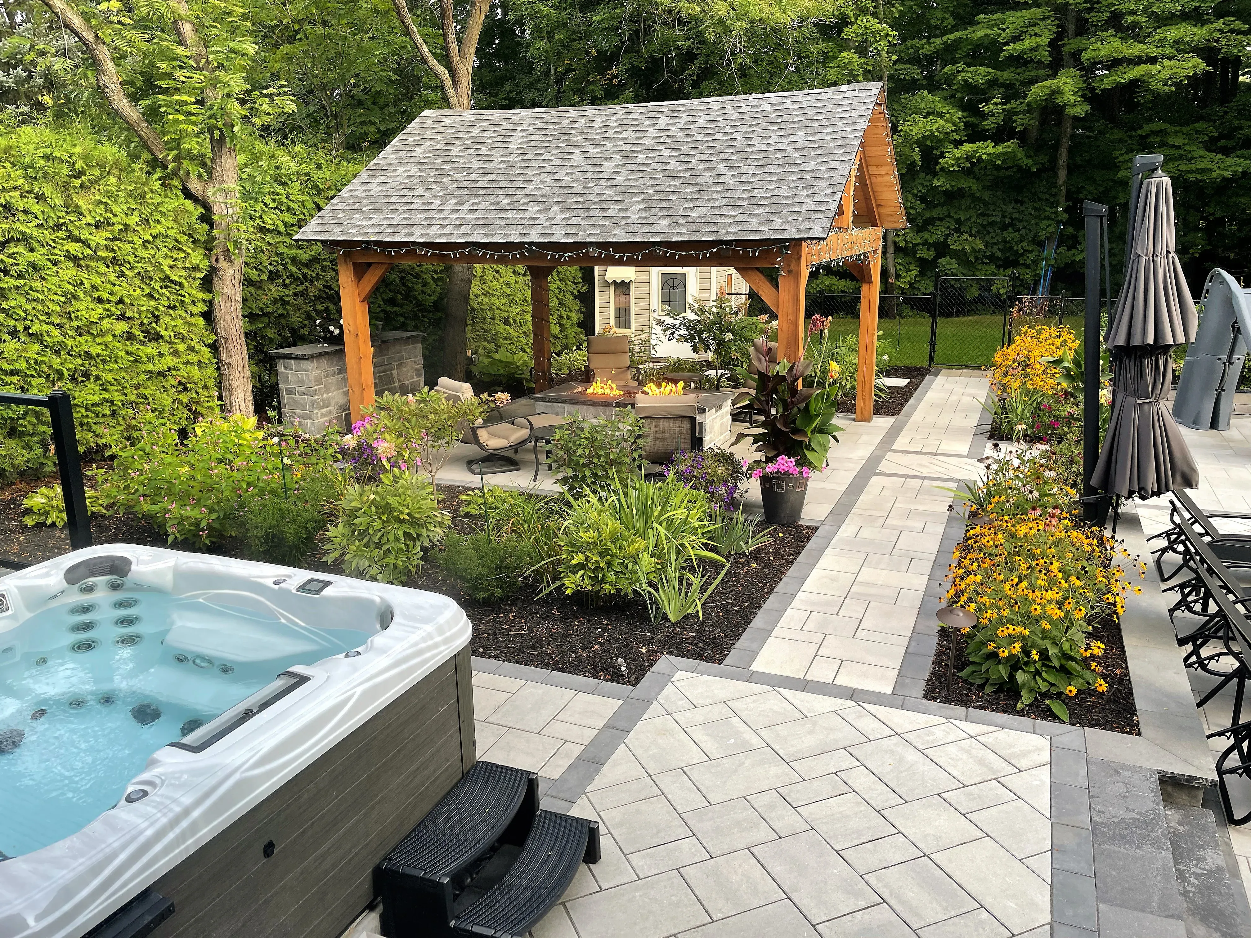 Rivercrest Escape completed backyard view 1