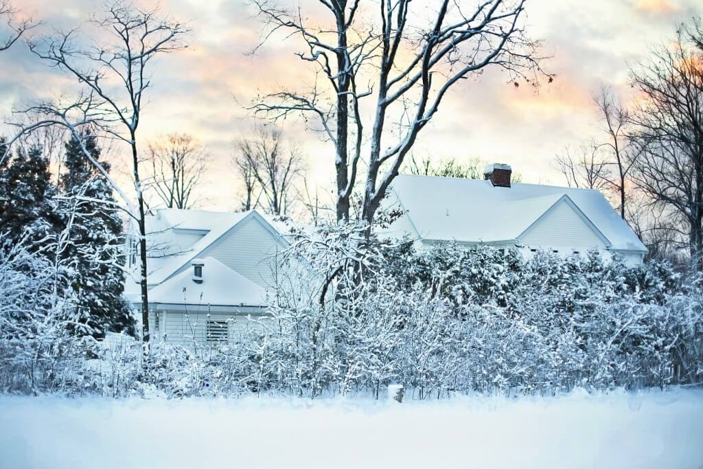 snowy house