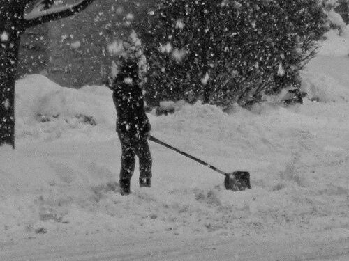 shoveling snow