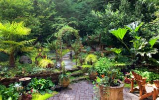 Garden with brick flooring