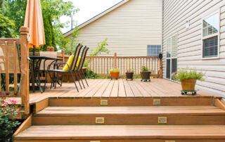 Patio and garden of family home