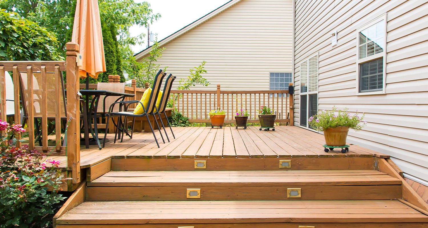 Patio and garden of family home