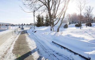 Interlocking path in a winter climat
